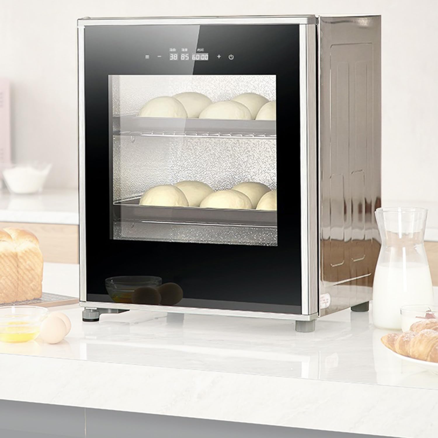 Elektrischer Gärschrank für Brotteig 40l Brot Gärbox Sauerteig mit 20-50℃ Präzisionskontrolle Sauerteigbrot-Backwerkzeugset für Brotteig Reiswein,Backstube Zuhause
