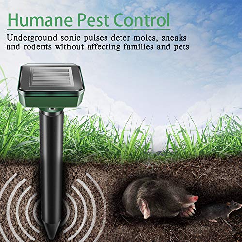 VANZO Mole Repellent, 2 Pack Ultrasonic & Solar Powered Animal Repellent for Outdoor - Thumbnail 4