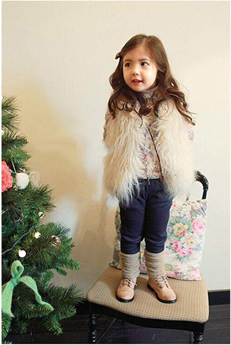 MisShow Little Girls' Faux Fur Wool Vest Coat Jacket Outerwear for 1-10 Years Old