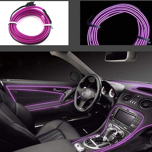 ABALDI Luces interiores de coche El Wire - Cuerda de alambre flexible de neón de 9.8ft, luces de neón de alambre electroluminiscente, luces de neón