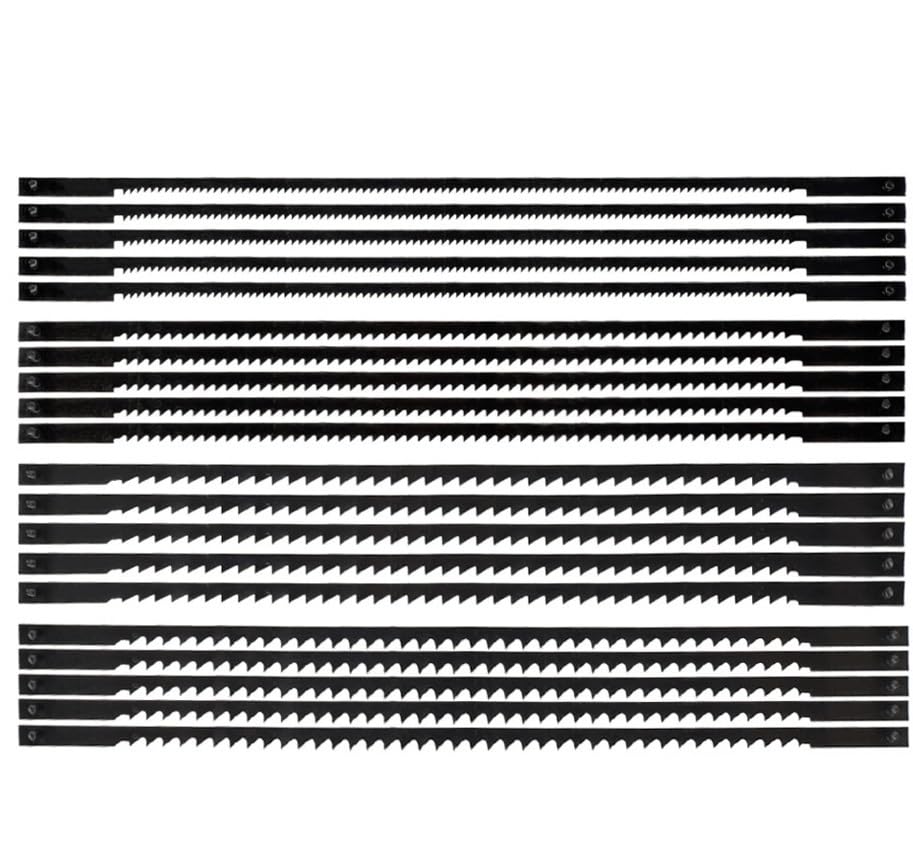 20pcs Jig Saw Blades 24TPI Pin End Pinned Scroll Coping Saw Blades Carbon Steel Saw Blade Woodworking Cutting Wood Plastic