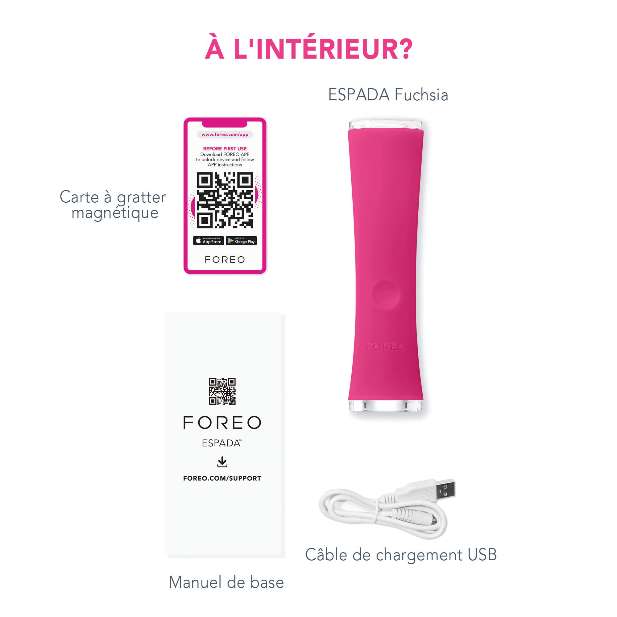 FOREO ESPADA Appareil traitement de l'acné par lumière LED bleue, traite les cicatrices d'acné, élimine les boutons et l'acné, nettoie et purifie la peau, silicone de qualité médicale.