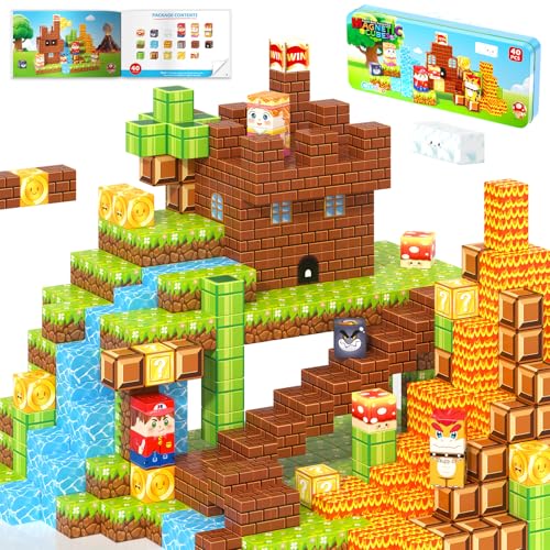 Magnetic Blocks Travel Toys with Portable Metal Tin – Toddler Mag...