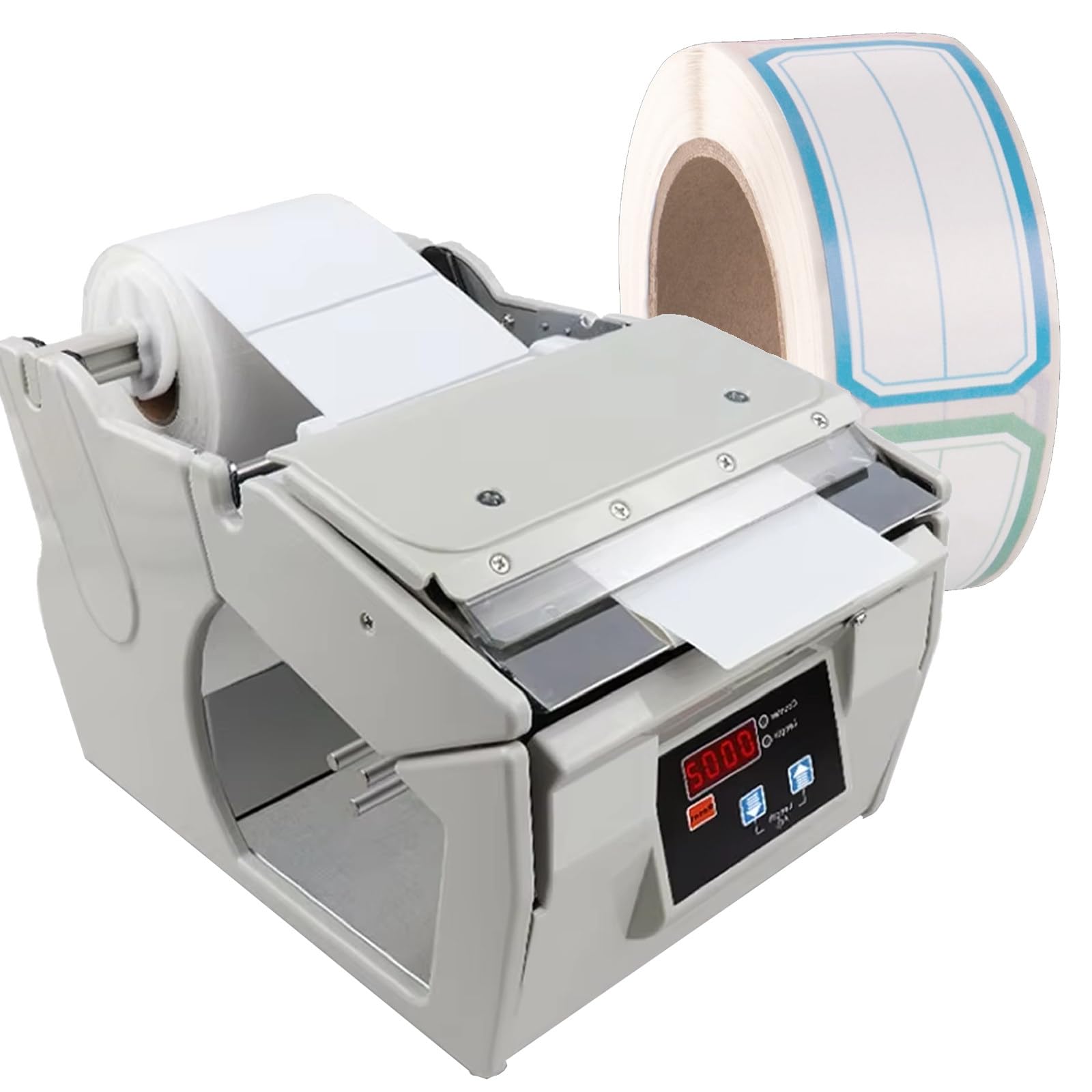Distributore Automatico di Adesivi, Distributore Elettrico di Etichette Commerciale 110V/220V, Separatore Elettrico di Etichette Adesive, velocità E Lunghezza Regolabili,X-130-220V