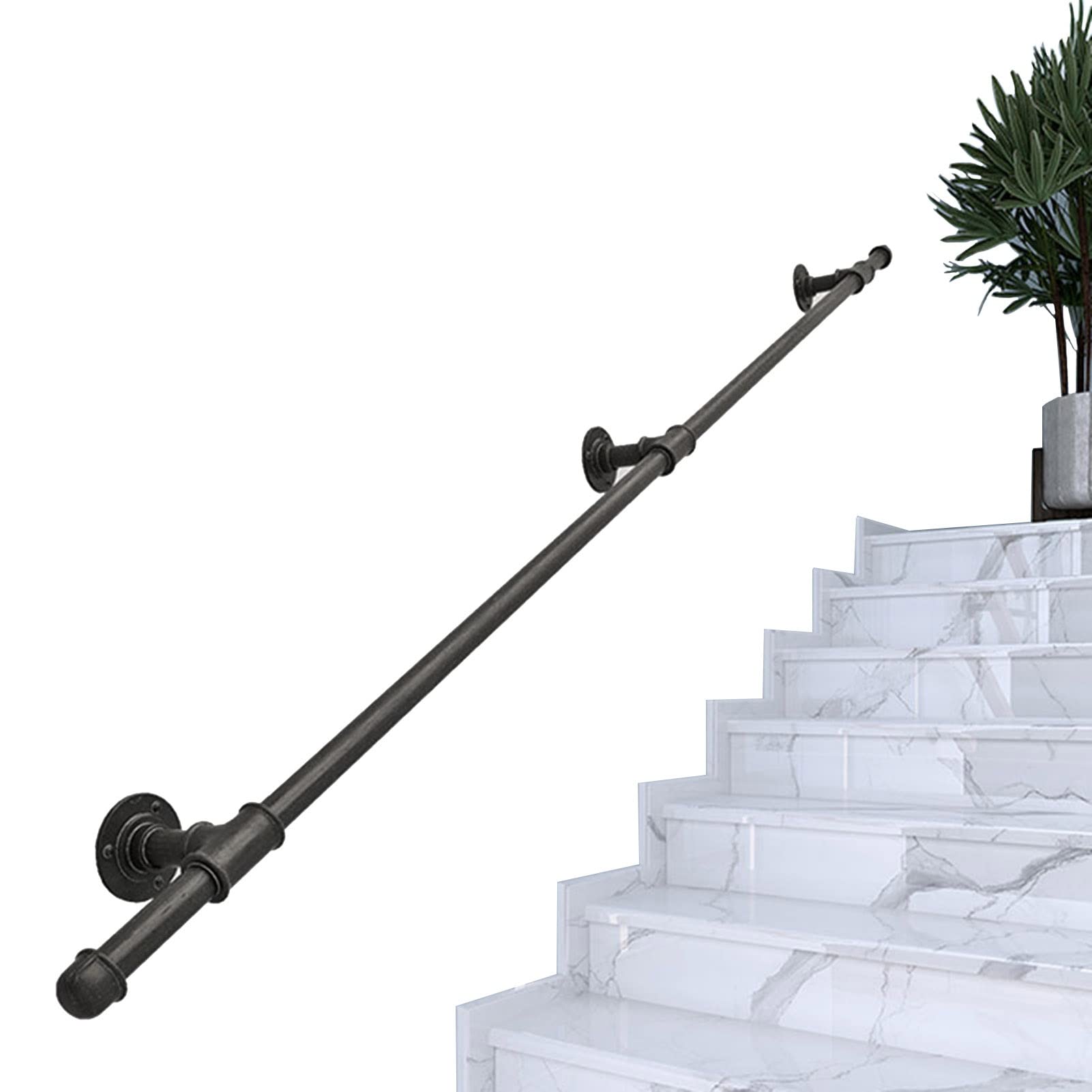 Rampes d'escalier en fer forgé pour sécuriser le porche extérieur de la maison