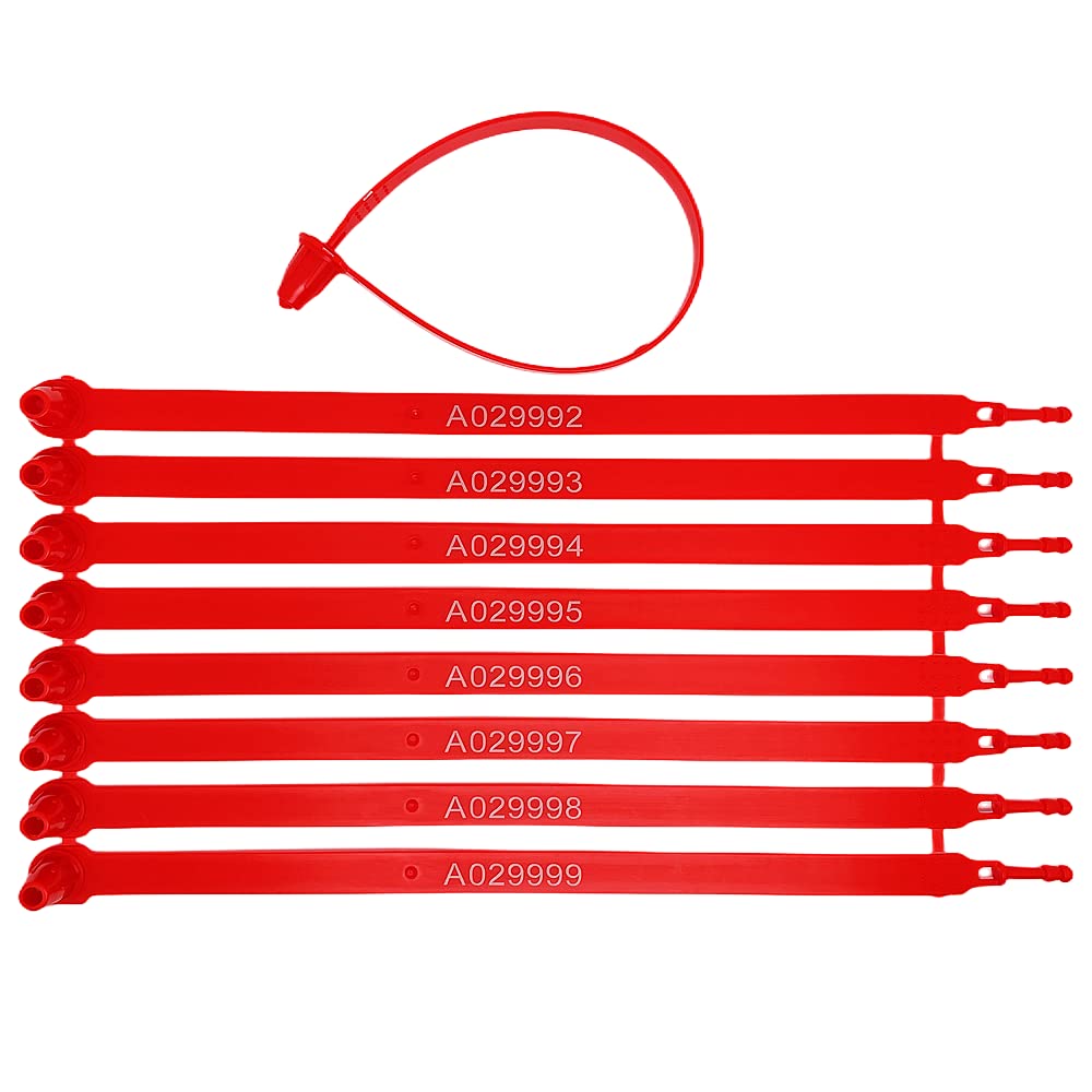 Photo 1 of ATEVtaa Red Safety Plastic Truck Seals Tamper Evident ? Use for Truck, Trailer, Numbered Sequentially Disposable Container Shipping Transport 600 Red
