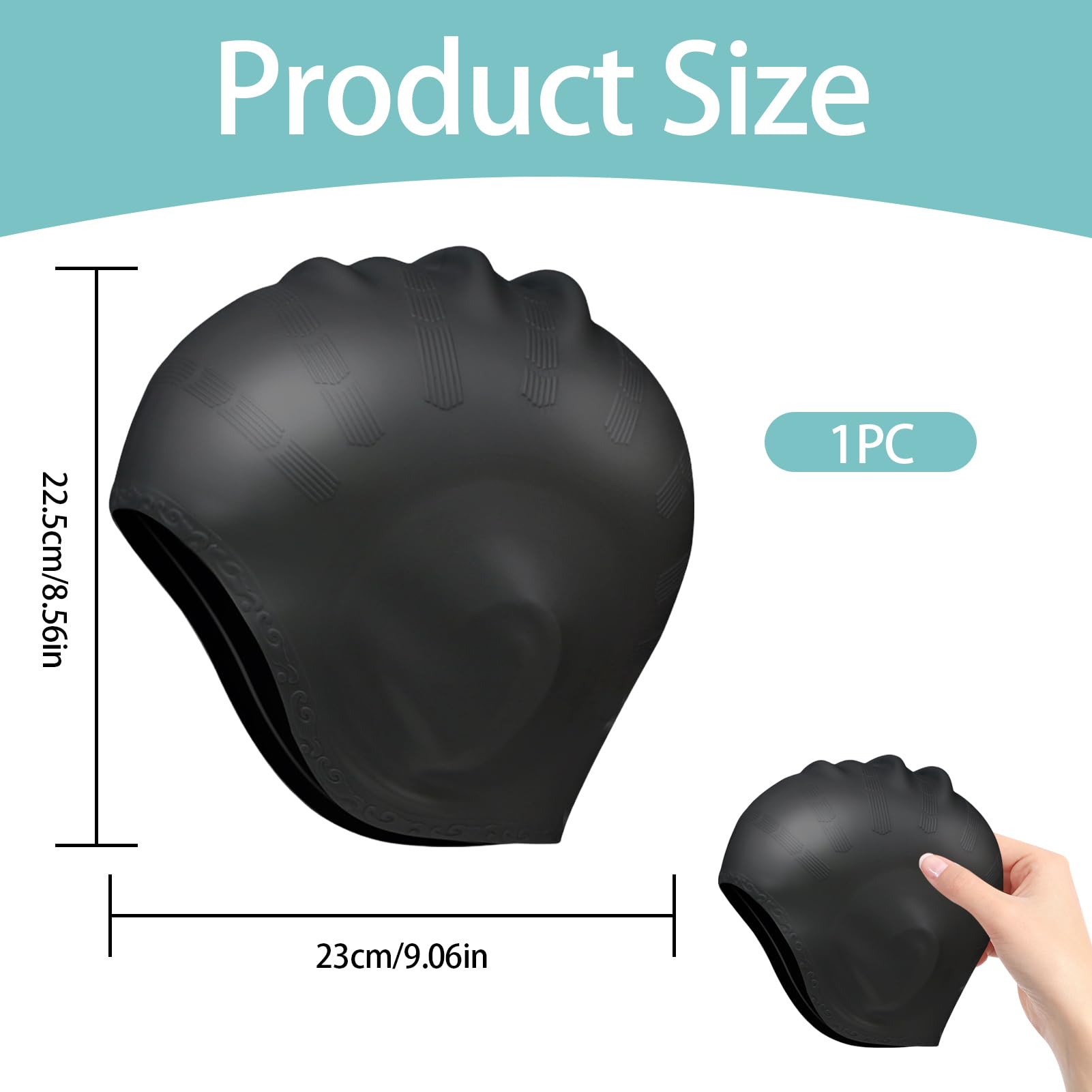 Flintronic Bonnet De Bain Silicone 3D Avec Protection Oreilles – Étanche, Antidérapant, Inclus Pince-Nez Et Bouchons D'Oreilles