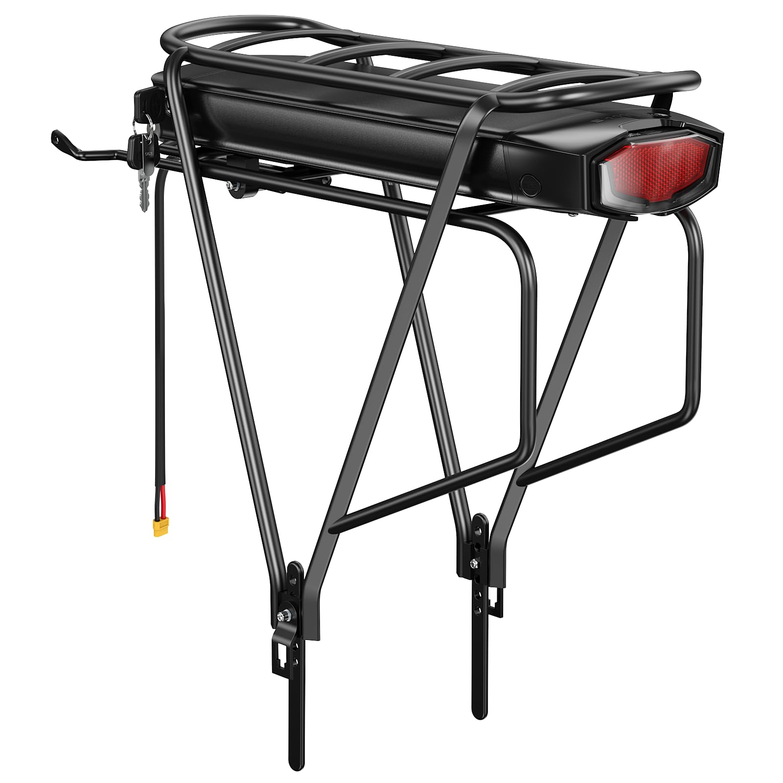 Batterie pour vélo électrique 48V avec Porte-Bagages arrière 14Ah Min Batterie de Rechange pour vélo de Ville, Compatible avec des Moteurs de 50W à 1000W