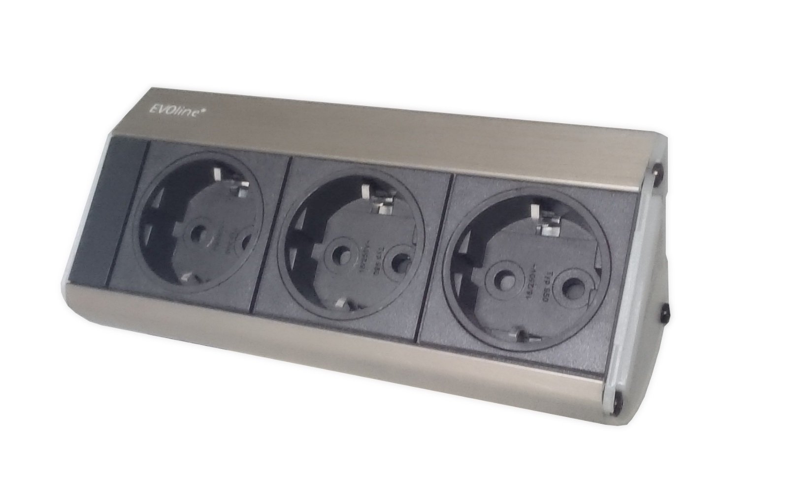 U-Dock Einbau Steckdose 3fach Frame Dock Steckdosenleiste Power Port Alu Schwarz