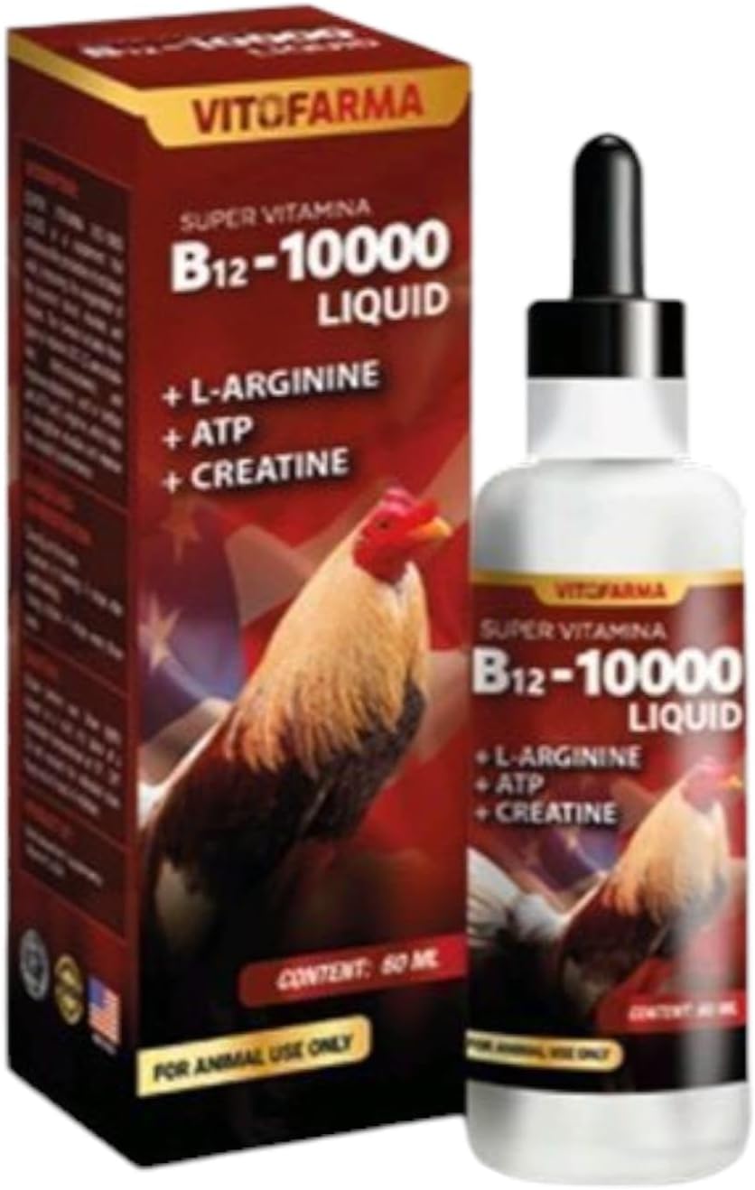B-12 10000 Oral Liquid Supplements Roosters, Chickens, Poultry Vitamins Natural Product - 60 ml Health Support for Roosters