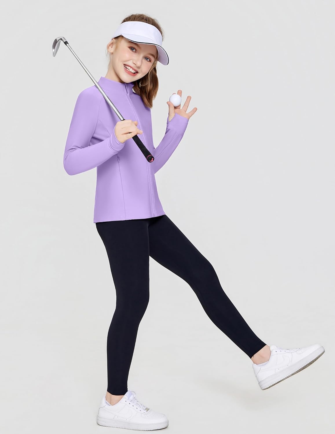 Zaclotre Girls Fleece Jacket with 4 Pockets Long Sleeve Zip Up Warm Athletic Winter Coat Kids Sweatshirt for 5-14 Y - Image 7