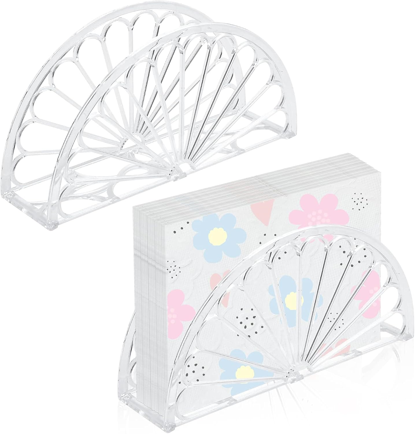 24 Pcs Napkin Holder Plastic Clear Napkin Holders for Table Freestanding Napkin Holder for Bathroom Kitchen Dining Table, Coffee Shop, Restaurant