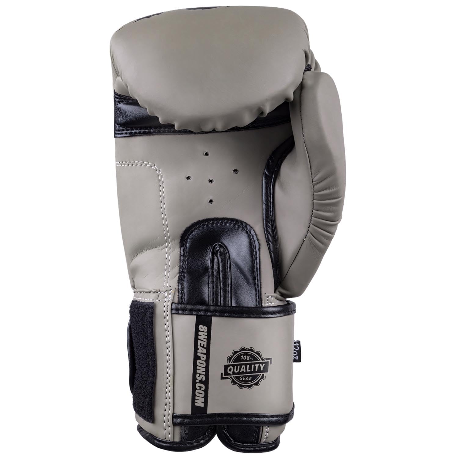8 WEAPONS Boxhandschuhe Unlimited 2.0, Sand-schwarz, Training, Sparring und Wettkampf, Kunstleder, Perfekte Dämpfung und stabile Nähte, Handschuhe für Muay Thai, K1, Boxen, MMA und Kickboxen