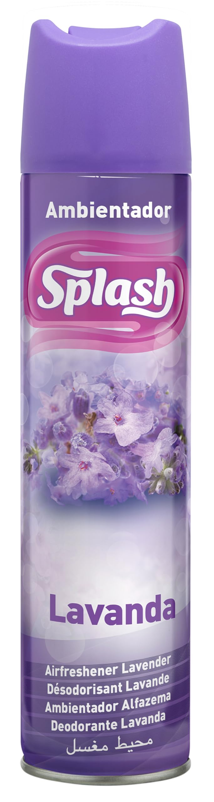 SPLASH | Spray Aromatizador | Ambientador Duradero, Refresca y Elimina Olores | Fragancia Fresca Lavanda | Agitar Antes de Usar | 300 ml