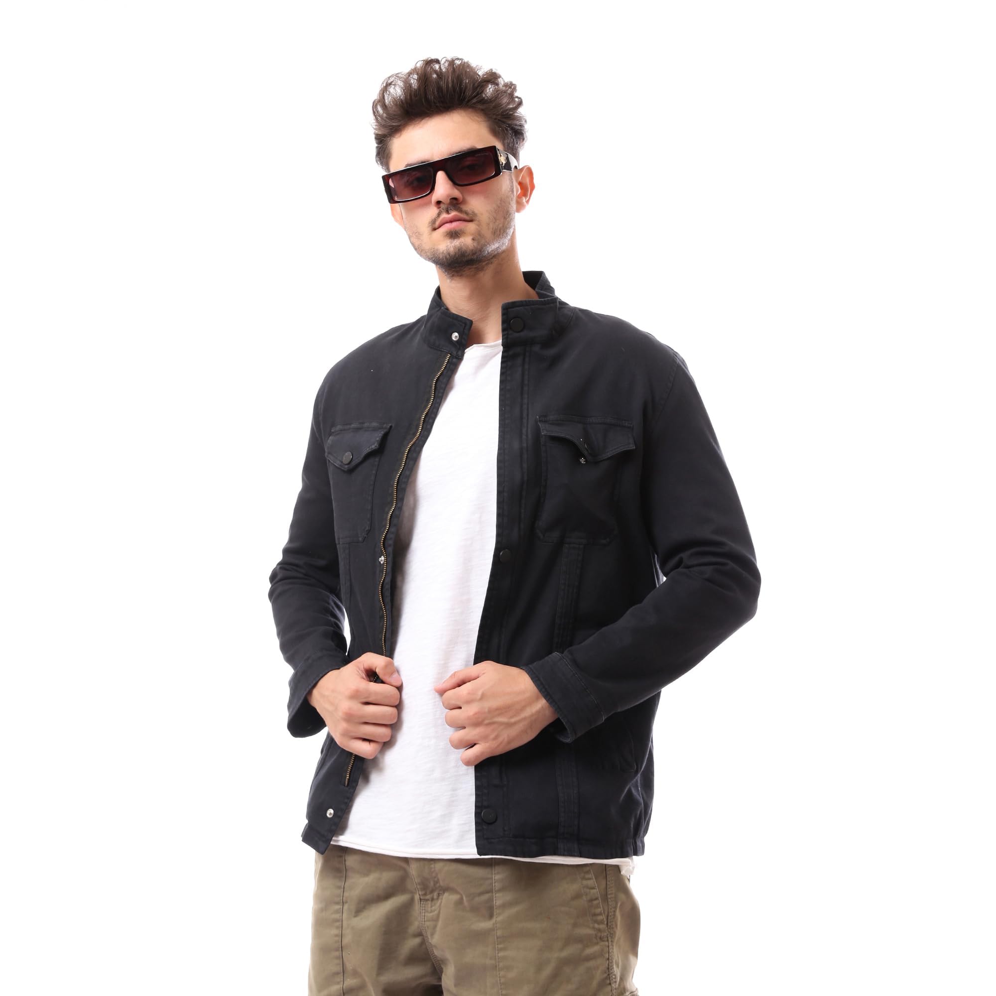 Mens Polyester Mandarin Collar 36W24M3904 Jacket