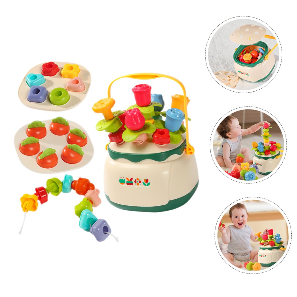 Toddmomy Juguetes de Rompecabezas Cuentas para Educativo Preescolar Bloques para Bebés Juguete Interesante para Pequeños para Sensorial Educativo Suministros Divertidos