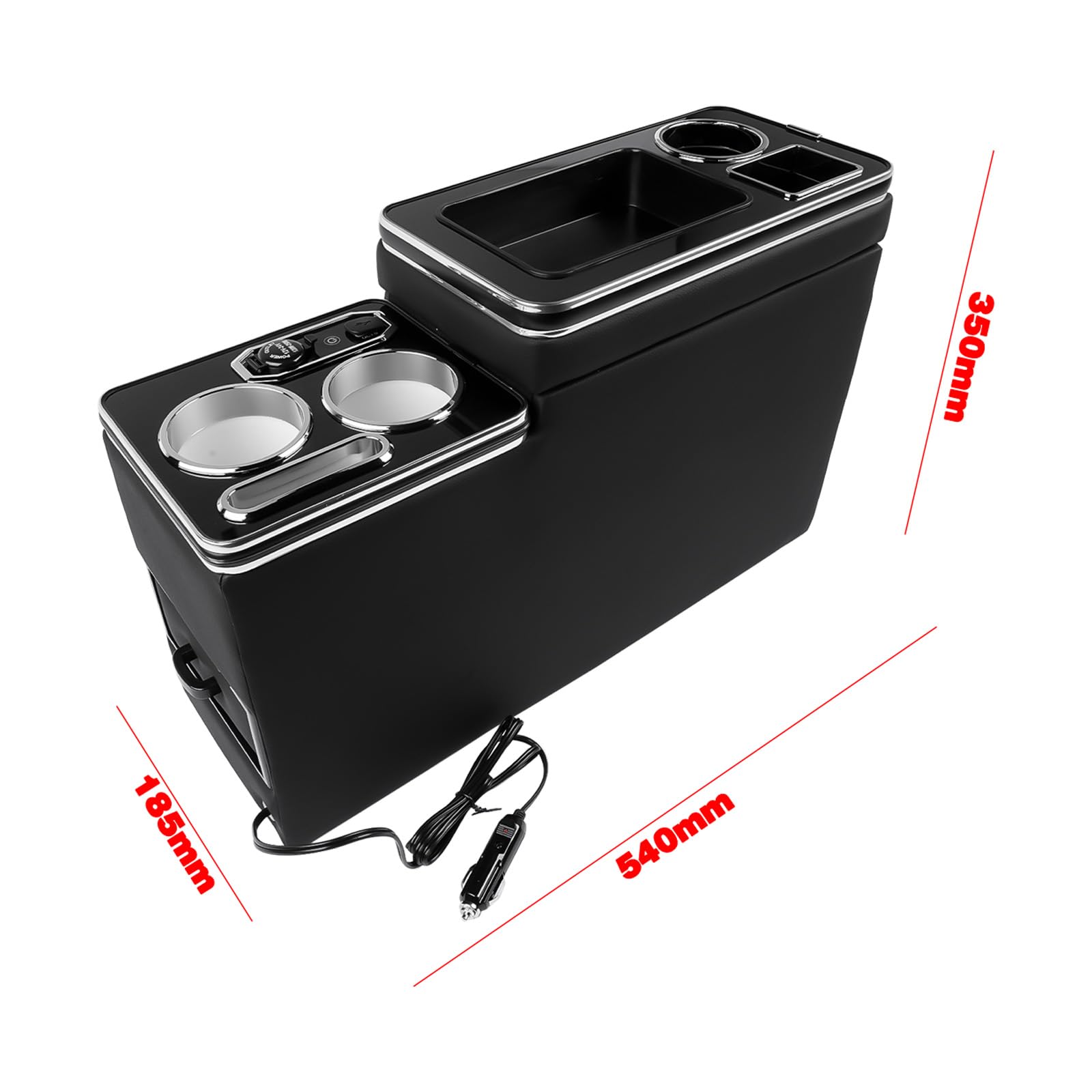 Compartimento de Almacenamiento de la Consola Central con 1 Salida para Encendedor de Cigarrillos, 3 Puertos USB, 2 portavasos, 1 Soporte para teléfono y 1 cajón Compatible con T4 T5