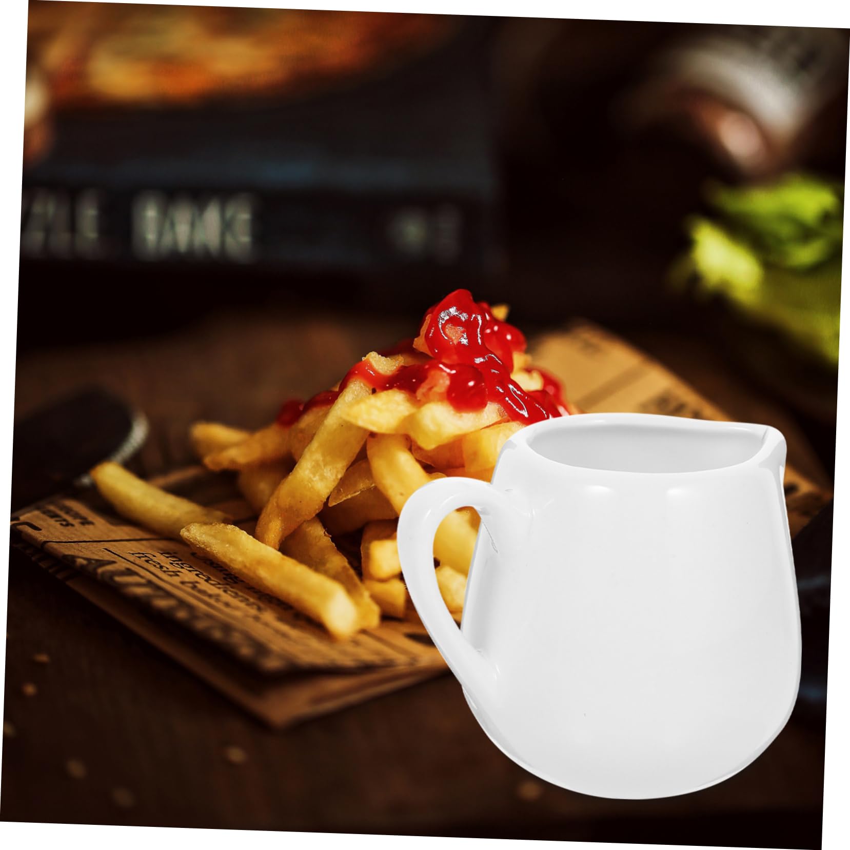 WEKADRIN Milk Set Ceramic Sauce Jugs Mini Milk Jugs with Spout Handle Stylish for Cafe Home Restaurant