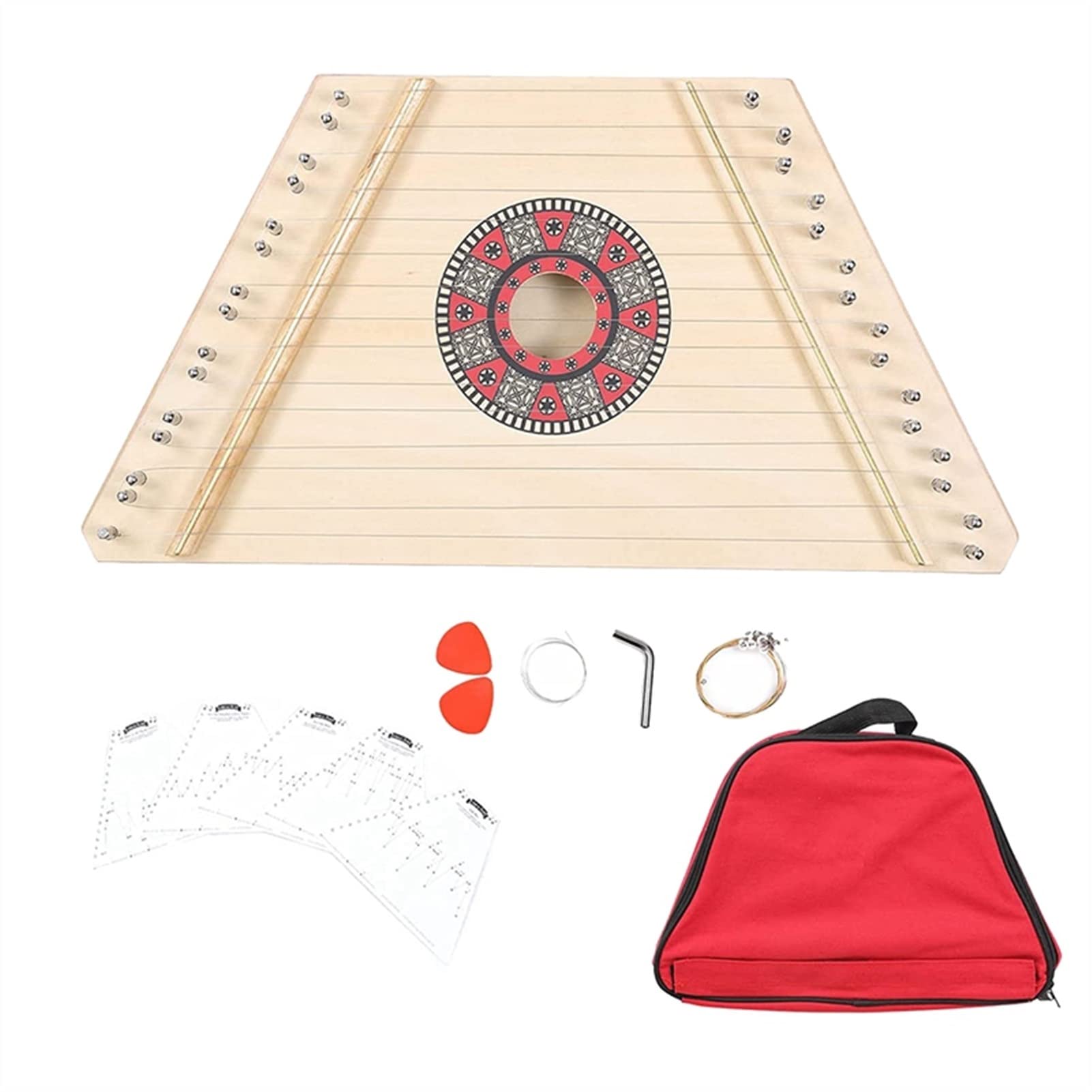 TSTS Lyre Instrument HARP 15 Metall String Harfe Lyre Harfe Mit Tuning-Schraubenschlüssel Tragetasche Für Kinder Erwachsene Anfänger Musikliebhaber
