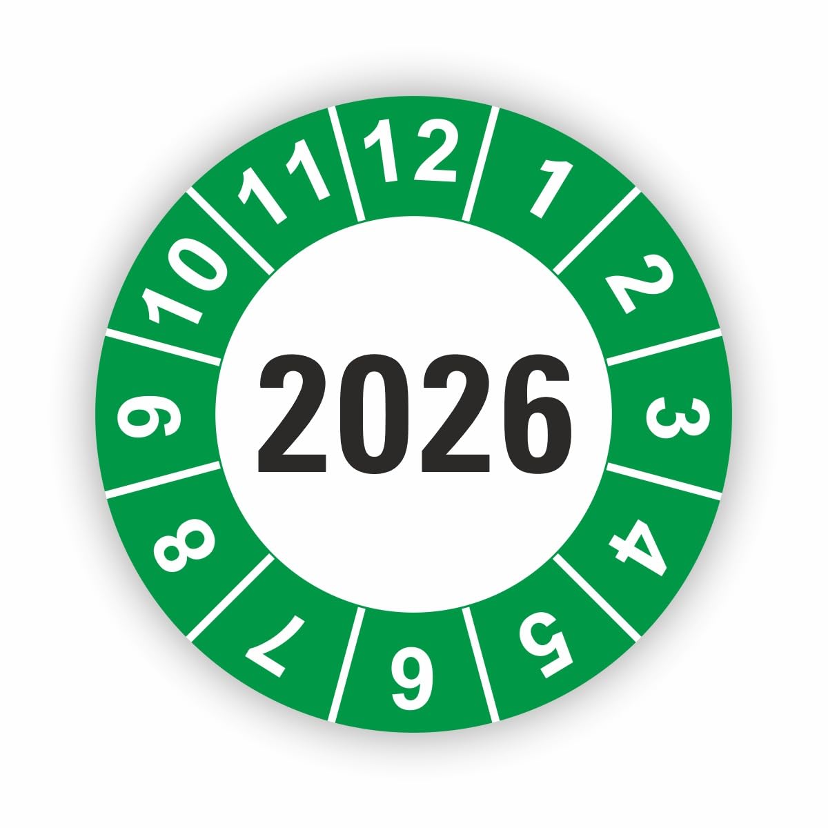 Hochwertige Prüfetiketten JAHRESPLAKETTE 2026 Ø 30mm - Selbstklebende PVC-Folie - Wartungsetiketten für Prüfung - Prüfplakette für Prüfungsnachweis (30 Stück)
