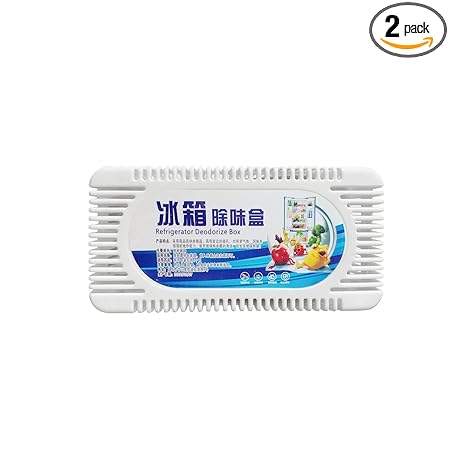 MeeTo Refrigerator Deodorizer, Fridge and Freezer Odor Eliminator, Natural Smell Remover and Moisture Absorber for Wardrobe, Activated Charcoal, Closet, Car, Litter Box, and Basement, Pack Of 2