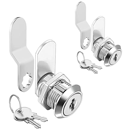 Sartatue Cabinet Cam Locks Keyed Alike, 5/8'' Fits on 3/8'' Max Door Thickness, Secure File Drawer Mailbox RV Storage Replacement Set, Zinc Alloy (5/8 Inch 2Pcs)