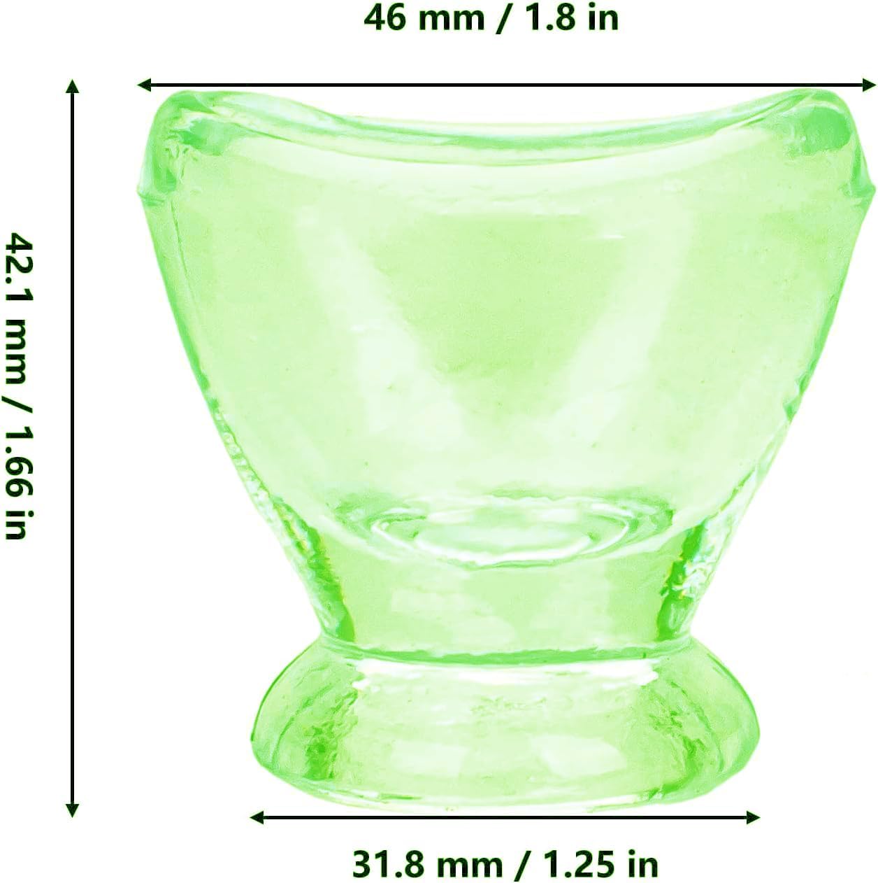 Soulvinee Glass Eye Wash Cup for Keep Your Eyes Clean and Healthy | Soothing Relief from Allergens, Irritants, Makeup, Dust, Dry Eyes | Eye Shaped Rim, Snug Fit Set of 2 Color Green