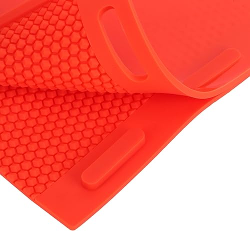 Miniatura 9 de POCREATION 2 moldes de hoja de cera de abejas, suministros de apicultura roja, molde manual de goma para tabletas, máquina de estampado para hacer