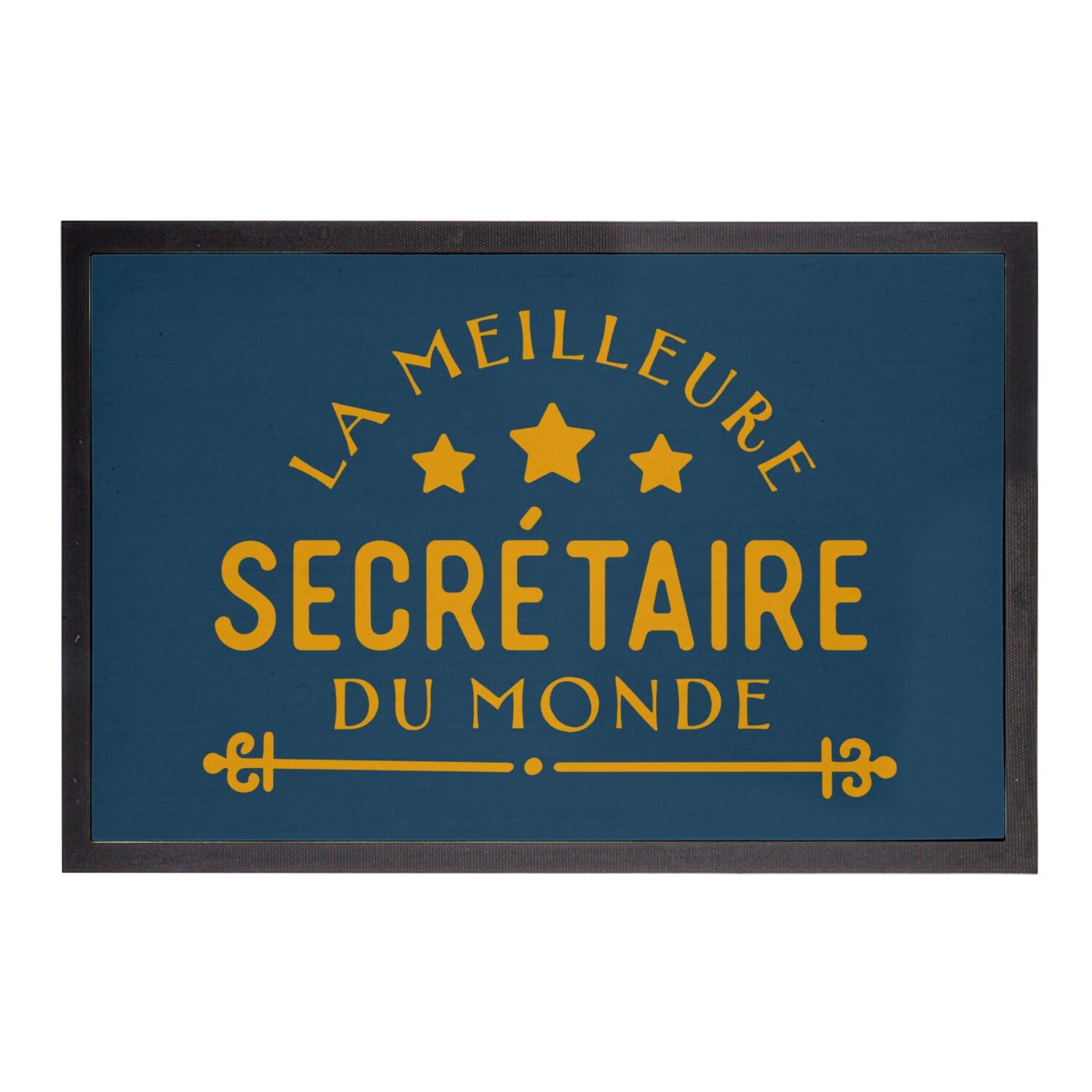 Paillasson bleu 60x40cm tapis entreprise secrétaire retraite