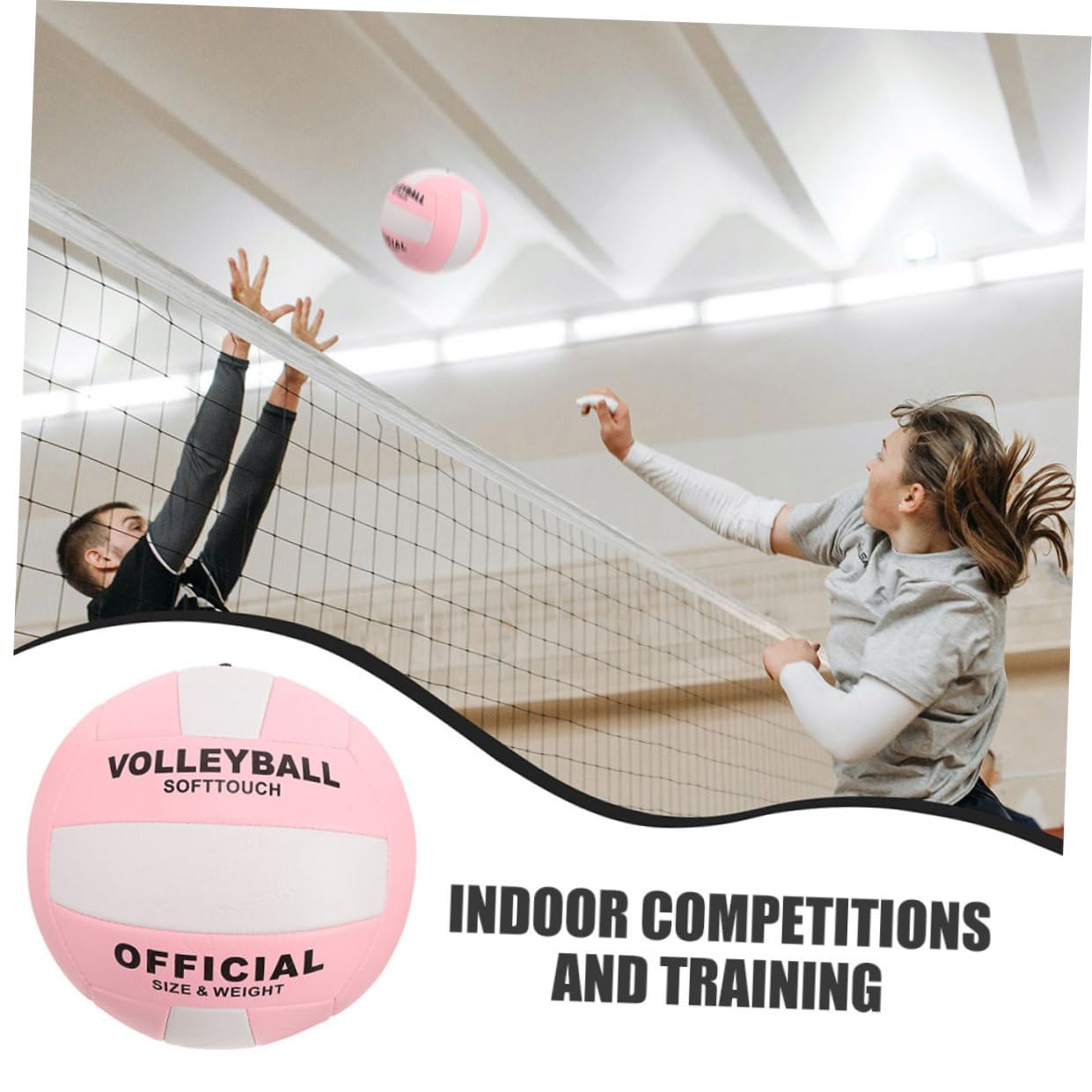 Sosoport vóleibol Voleibol Deportivo Entrenamiento de Voleibol Jugar Voleibol al Aire Libre voleibolas Practicar Voleibol Pelota para Deportes de Interior PU Rosa