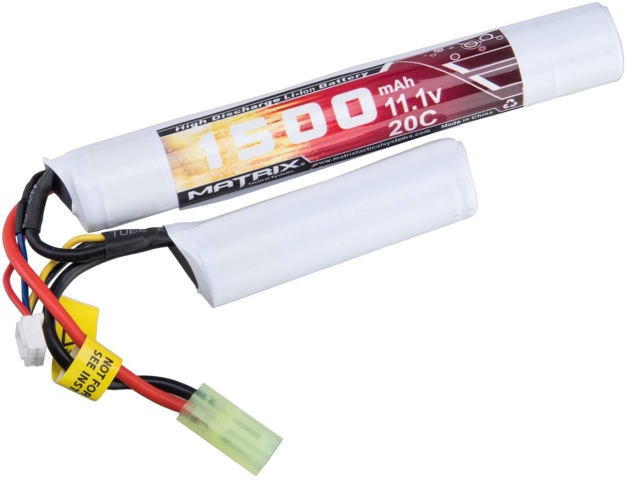 Evike Airsoft - Matrix High Performance 11.1V Butterfly Type Airsoft Li-Ion Battery (Model: 1500mAh - 20C / Small Tam)