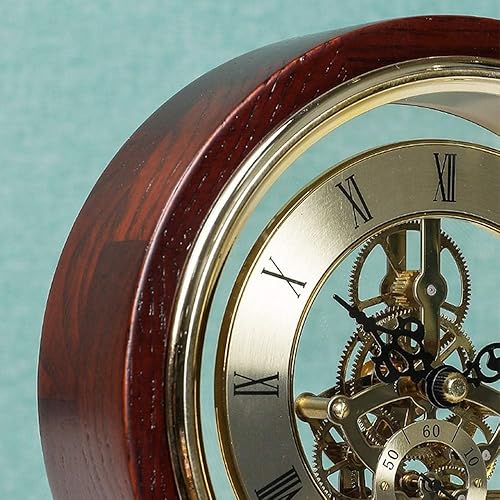 Miniatura 7 de Reloj de mesa silencioso vintage, reloj de mesa retro, reloj de mesa redondo, funciona con pilas, movimiento de perspectiva, reloj de mesa para