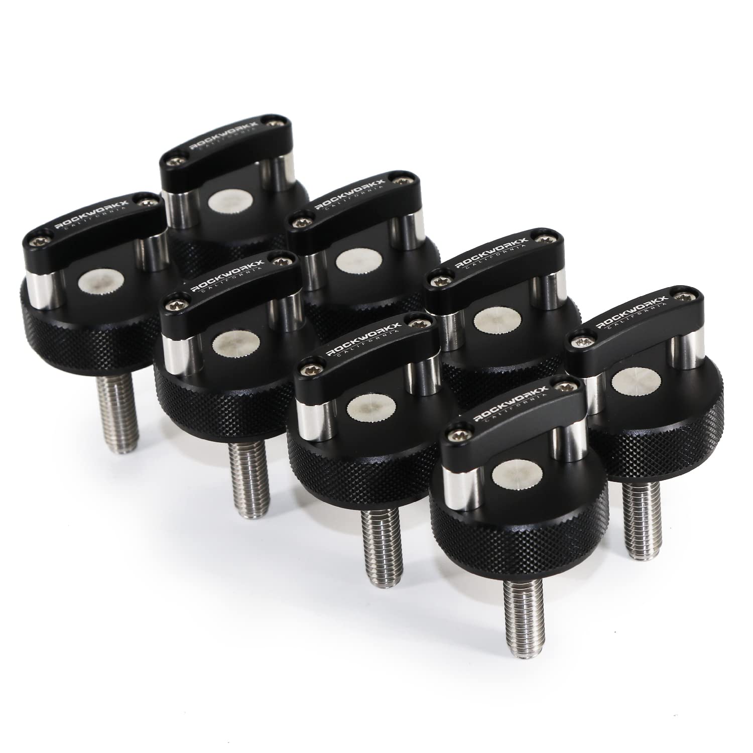 ROCKWORKX Billet Aluminum Bronco Hard Top Quick Removal Fastener Thumb Screw, Integrated D Ring