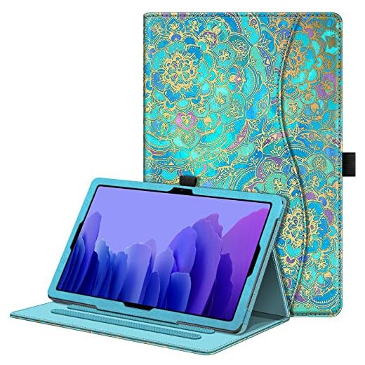 Fintie Case for Samsung Galaxy Tab A7 10.4 2020 Model (SM-T500/T505/T507), Multi-Angle Viewing Smart Stand Back Cover with Pocket, Auto Wake/Sleep, Shades of Blue