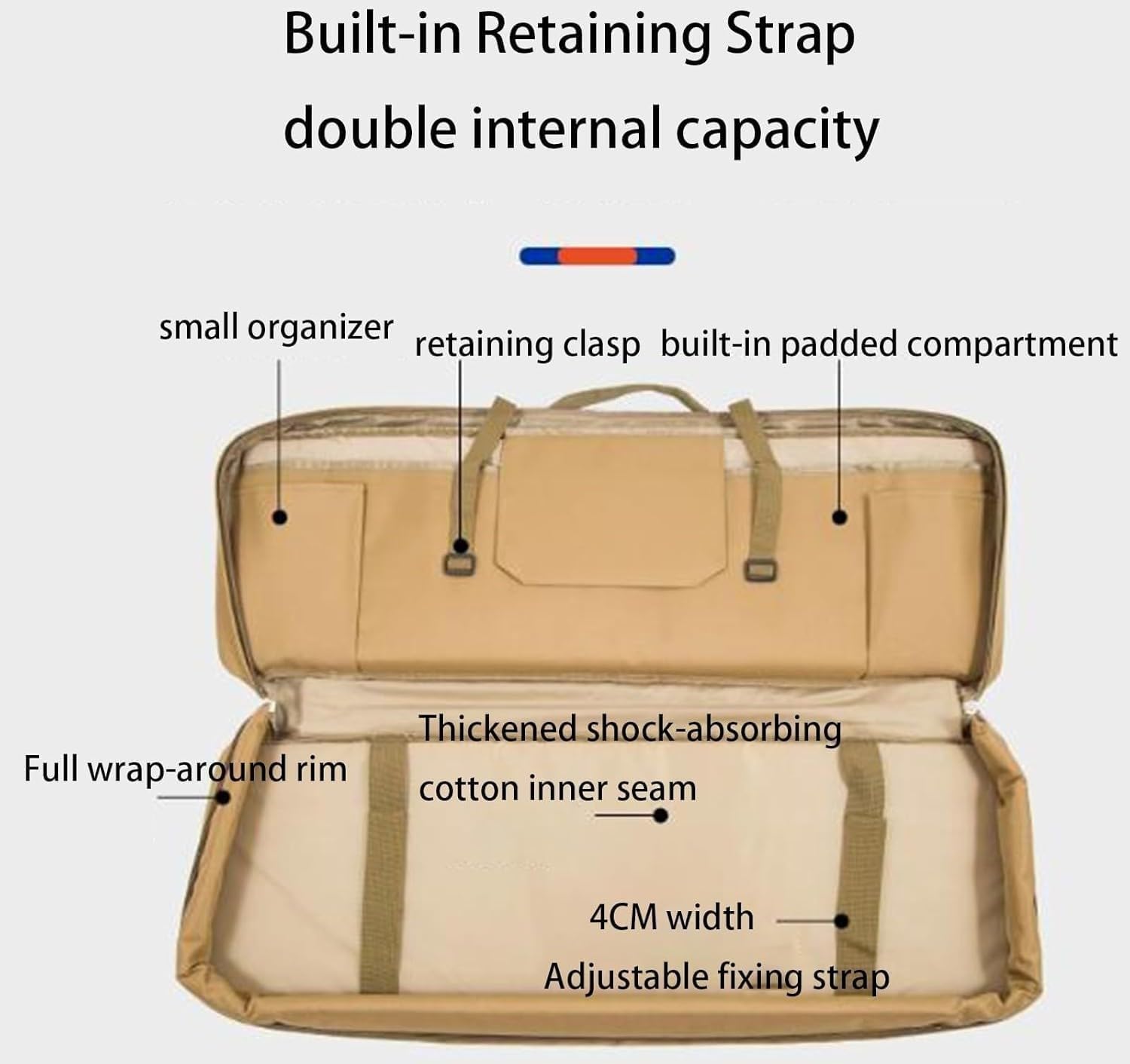 Doppio Fucile Borsa Tattica Militare, Borsa Porta Armi Poligono, Custodia Morbida Fodero Porta Fucili Imbottito, Zaino Fucile Caccia, Canna Da Pesca Borsa, Borsa Tattica Militare C,39in/100cm