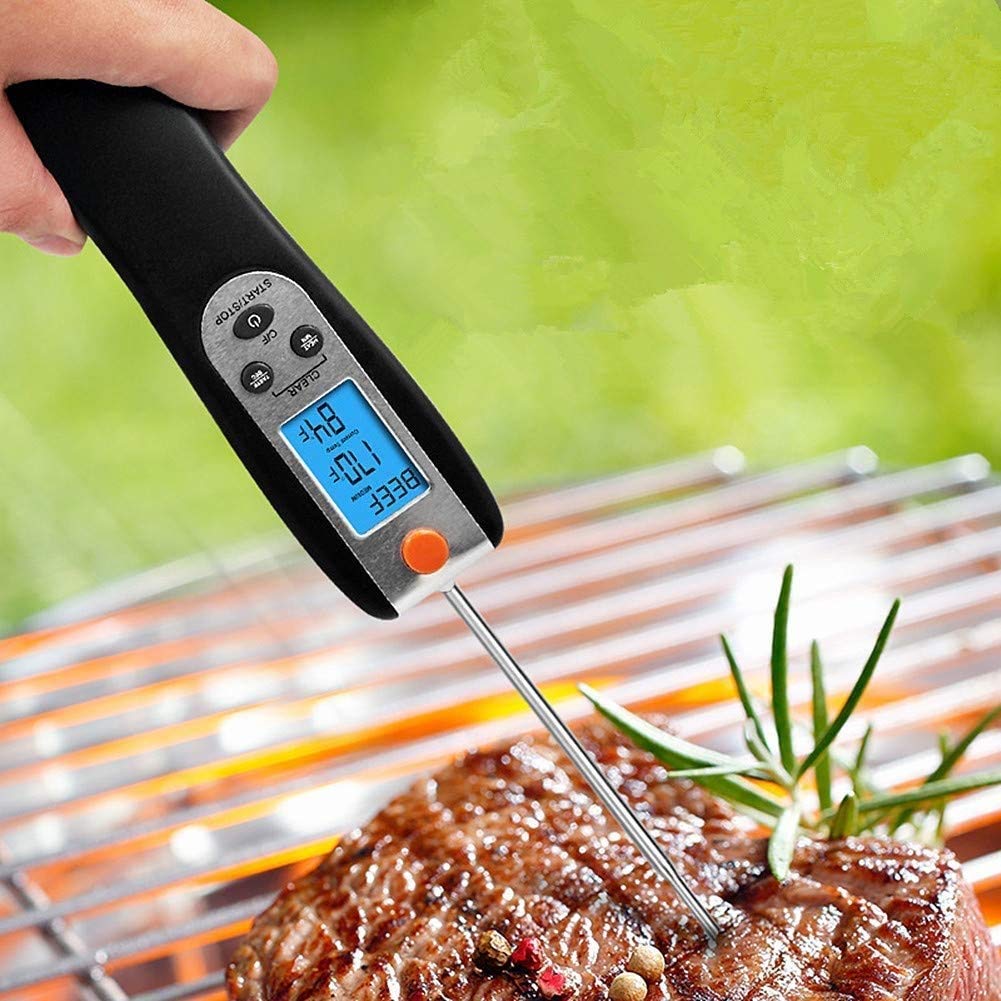 Termómetro Digital para Carne de Barbacoa, termómetro ultrarrápido con retroiluminación y calibración, sonda Digital para Alimentos para Cocina, Parrilla al Aire Libre y Barbacoa