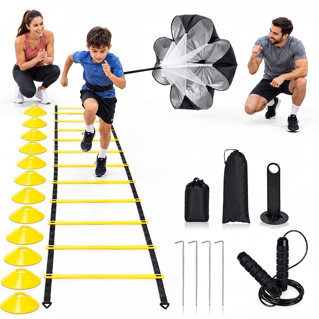 Amazon.com: Agility Speed Training Equipment Set,20ft Rungs Speed
