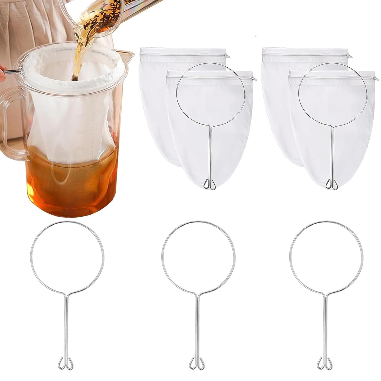 YAYODS 6 Stück Nussmilchbeutel 250Micro - 46x40cm Filtertuch Wiederverwendbar