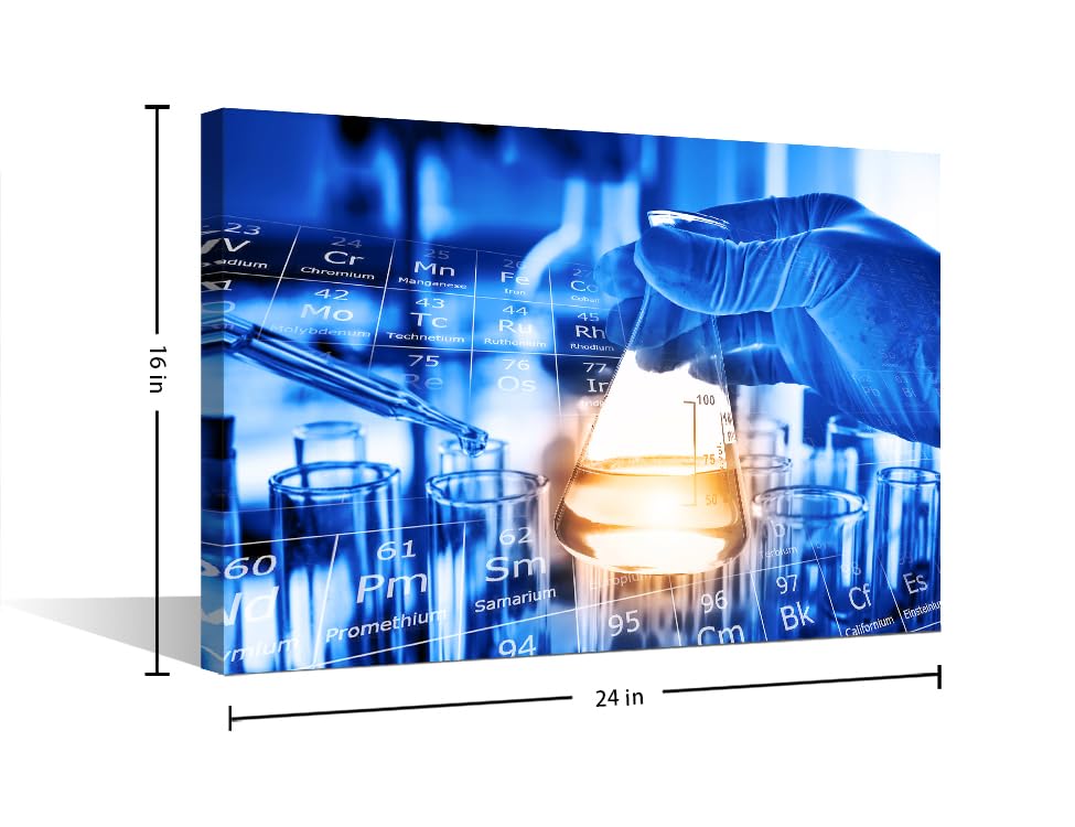 Image of TUMOVO 1 Pieces Medical Pictures Home Decor Home Decor Young Scientist Canvas Paintings Clinical Laboratory Wall Art for Living Room Print on Canvas Framed Ready to Hang (16 inch Wx24 H)