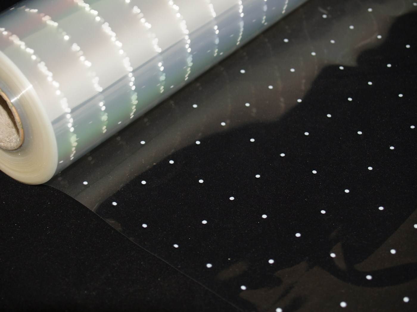 80cm x 100m Florist Cellophane Roll Gift Wrap Small White Dot (2212)