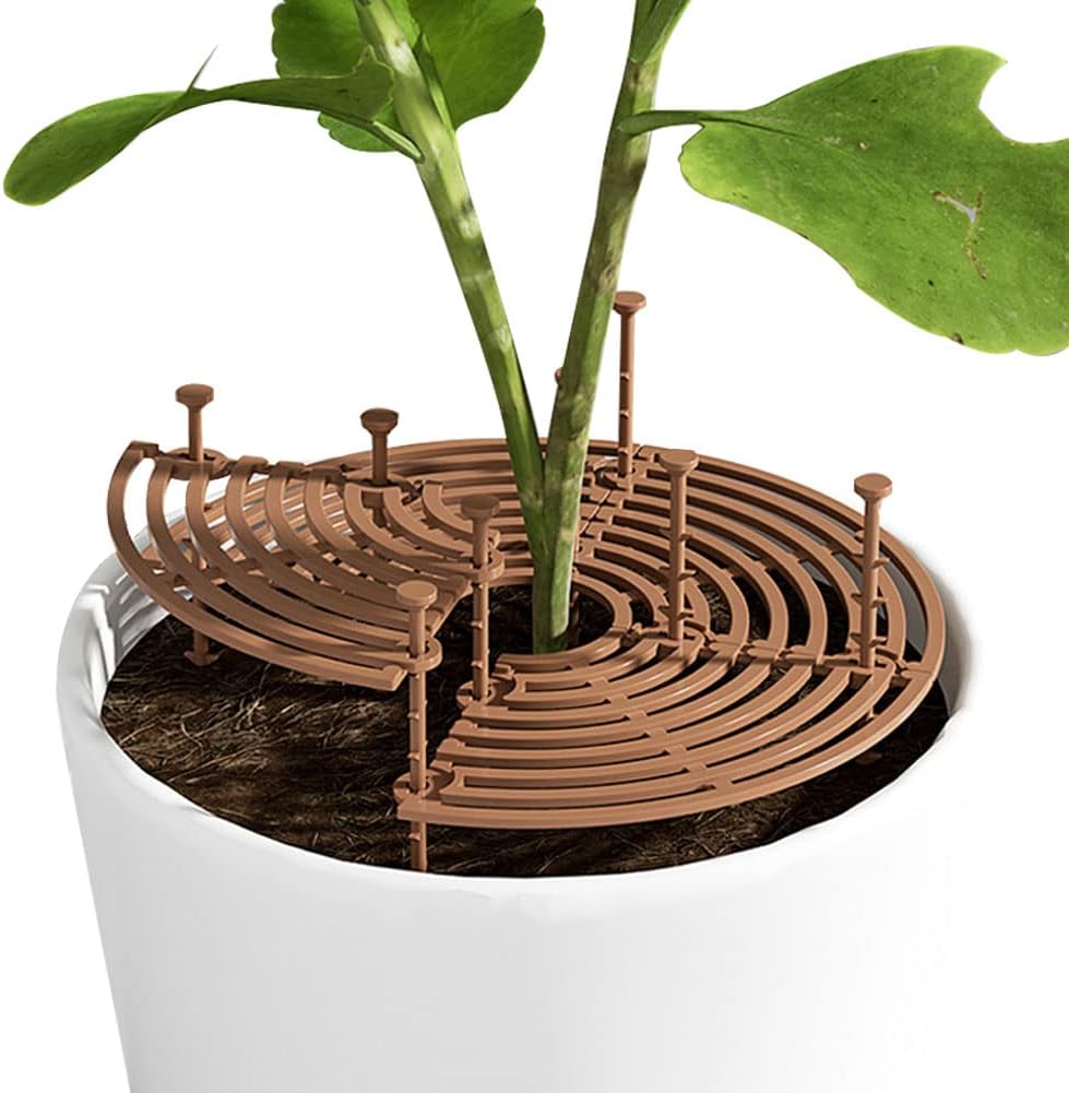 WAYUTO 2Pack Plant Pot Grid 20.47 Inch Diameter Plant Pot Cover Flower Protector from Cats Baby Safety Plant Pot Cover Brown L