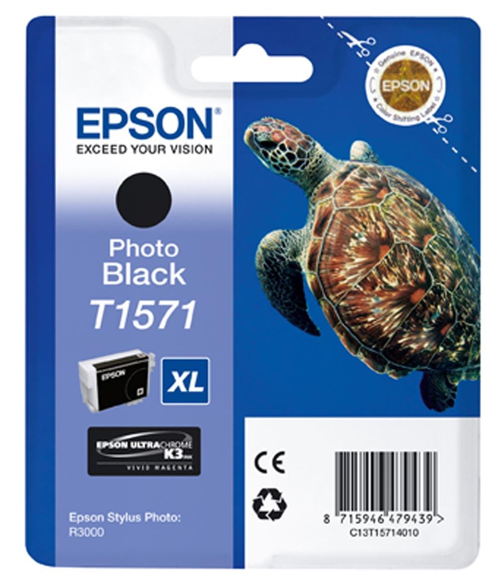 Epson T1571 Tintenpatrone Photo Black – Singlepack, kompatibel mit Stylus Photo R3000