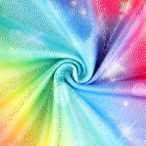 Leotards for Girls Gymnastics Toddler Dance Biketards Mermaid Unicorn Athletic Dance Wear Shiny Rainbow Blue Hotpink