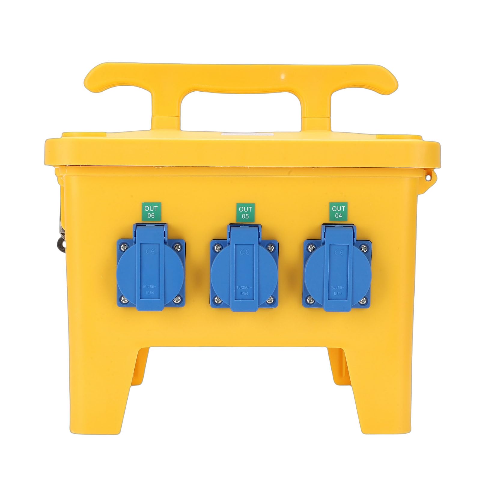 Asixxsix Scatola di Distribuzione Dell'energia, Scatola Elettrica Portatile Impermeabile 16A con 6 Prese e Pratica Maniglia, Sicurezza e Durata per Cantiere Edile Giardino