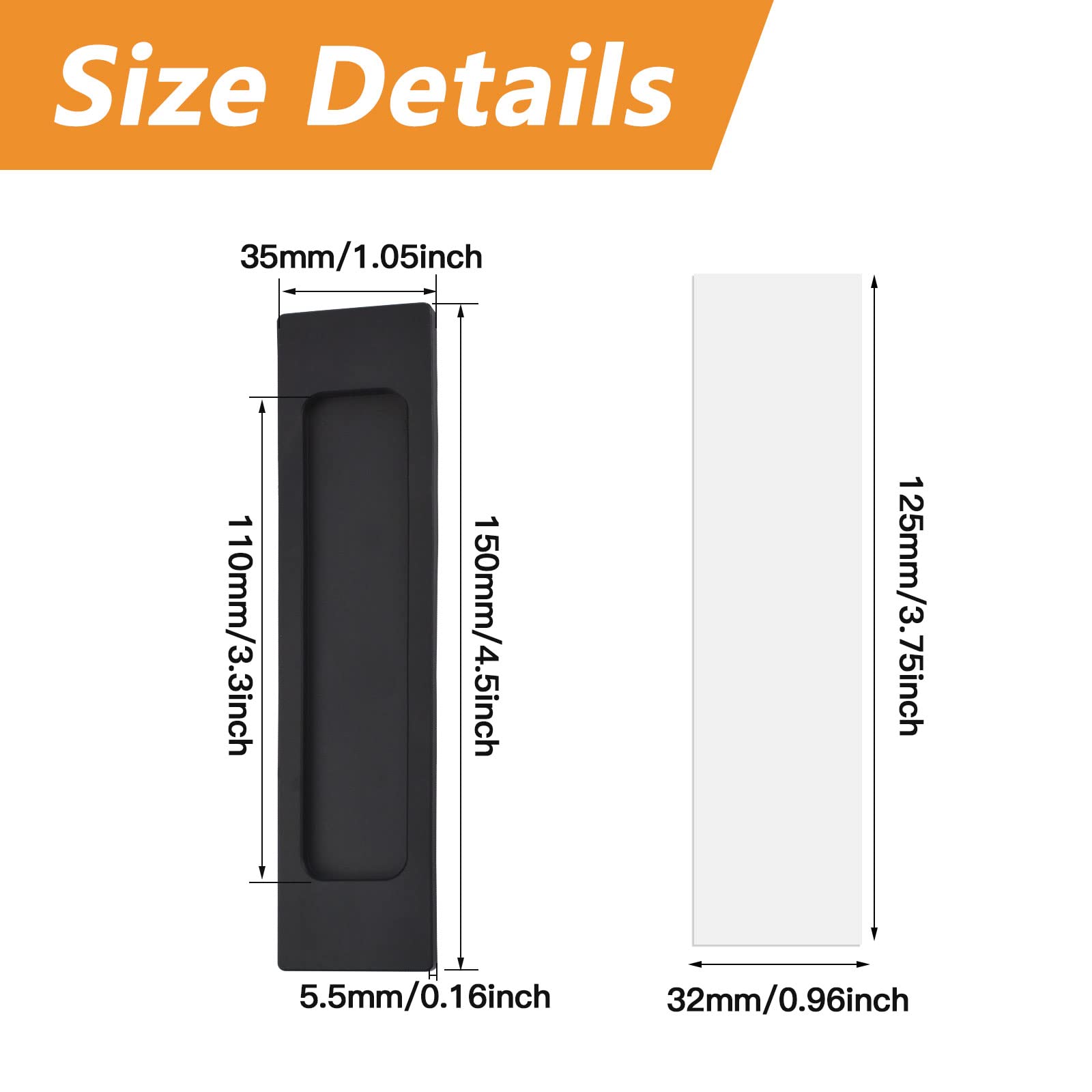 MOROBOR Self-Stick Rectangular Sliding Door Pulls - Image 2