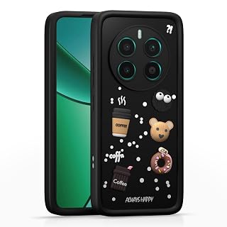 Pikkme Back Cover for Realme 12 Plus 5G / P1 5G / Narzo 70 5G / 70 Pro 5G | Cute Fun Cartoon 3D Bear Silicone Full Body Protection Bumper Cover (Black)