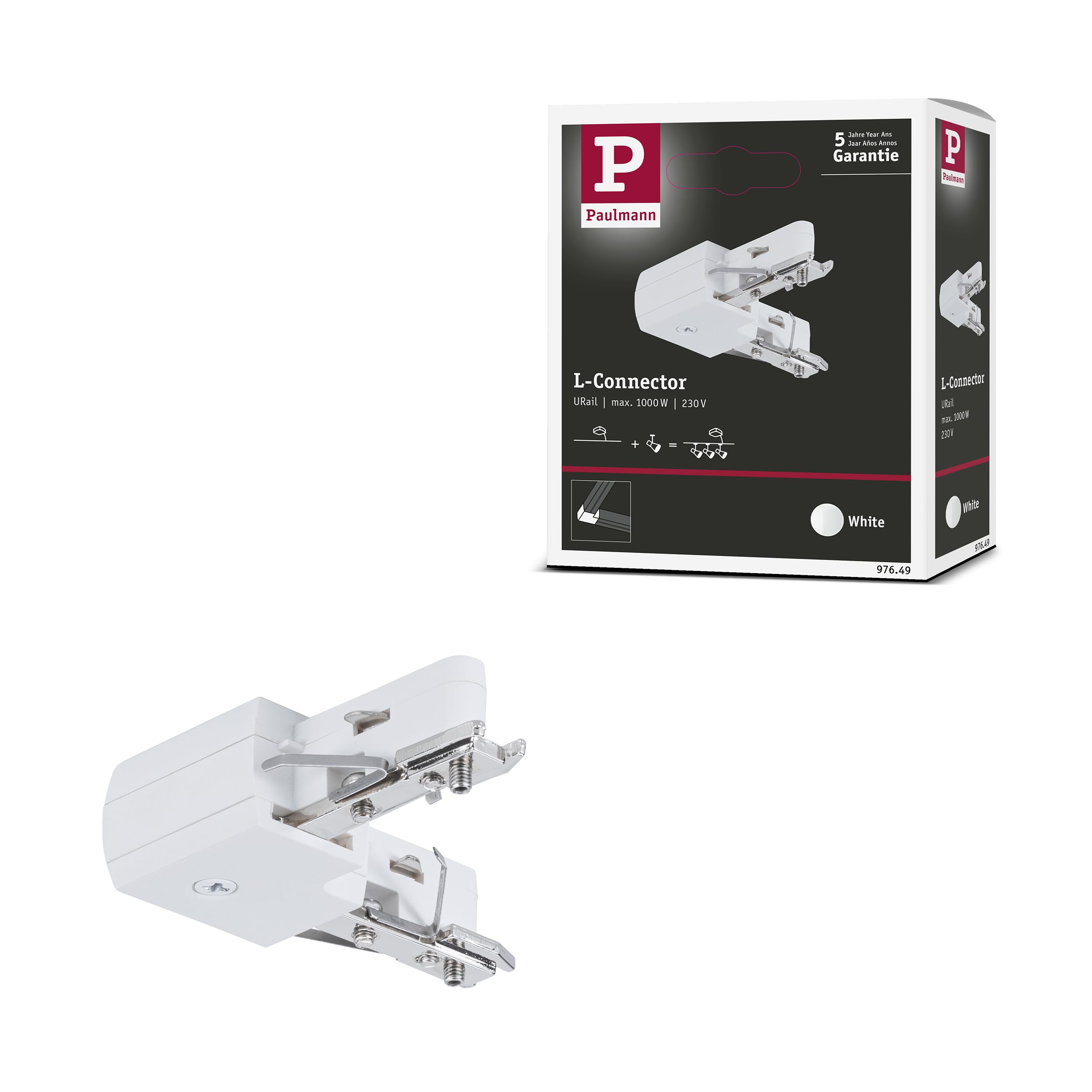 Paulmann 97649 URail 97683 composant de système Haute Tension Rail Blanc 1m, métal