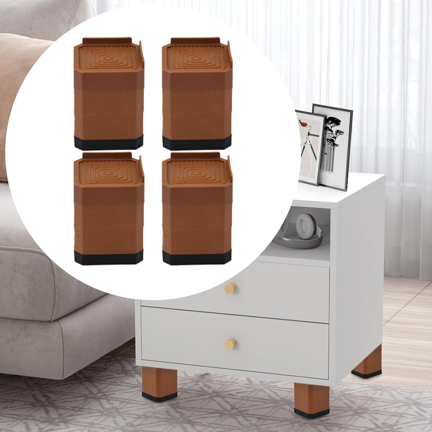 Furniture Leg Risers | Furniture Elevation Lifter Block - Bench Elevation Support - for Chair Refrigerator Washing Machine Home Dormitory Bed Couch Bookshelf Table