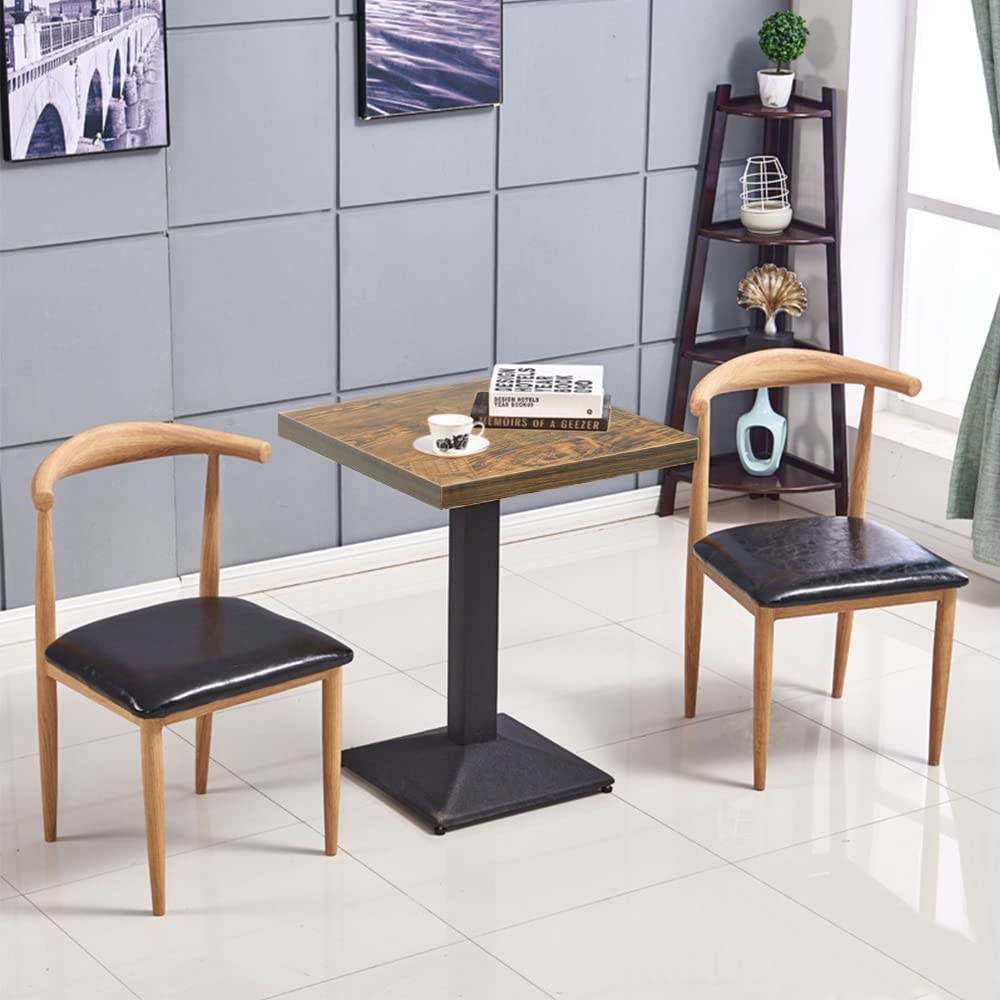 RELOVE Mesa de Comedor escandinava de diseño Mesa de Madera, Mesa de Comedor o Salón, Robusta y Funcional, para Cocina, Terraza (60 * 60 * 75cm (Reloj Retro))
