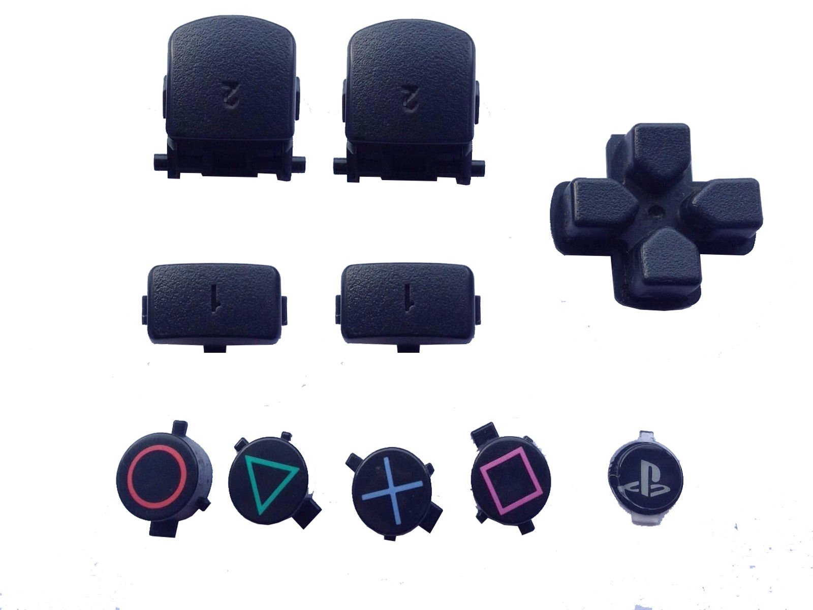 TCOS TECH PS3 Wireless Controller Button L2 R2 Trigger Action D-Pad Key Replacement Set